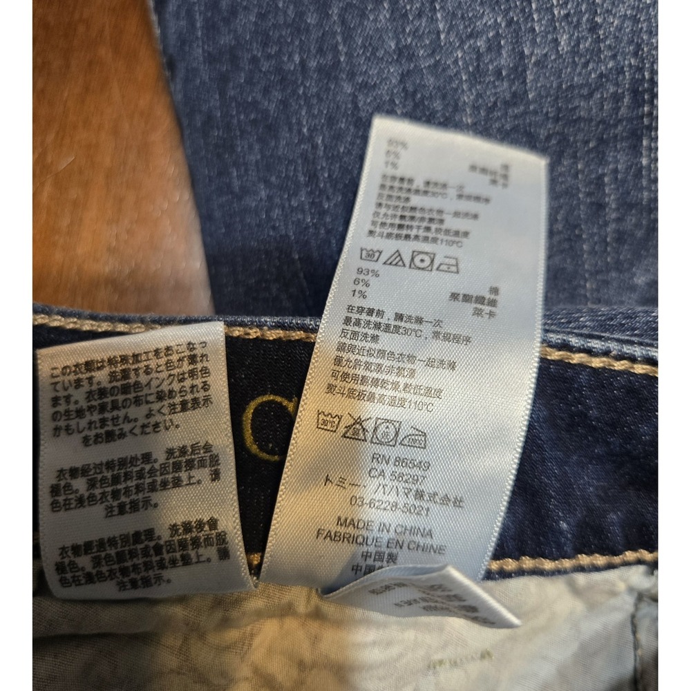 Tommy Bahama Cropped Denim Capri Cuffed Pants Womens 30" Midrise Blue Beach Luxe - Picture 8 of 9
